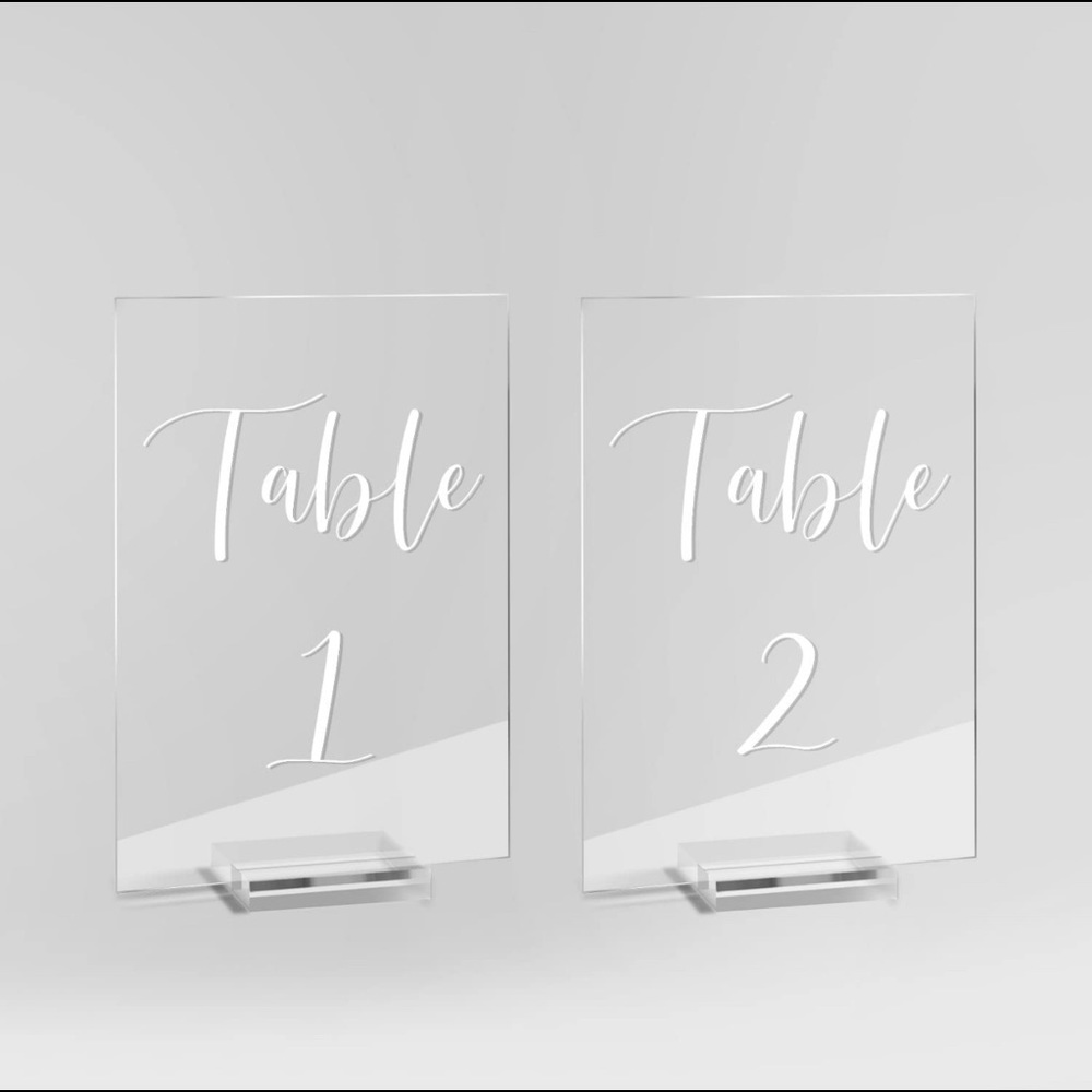 Acrylic Table Numbers 1-20 for Wedding or Event